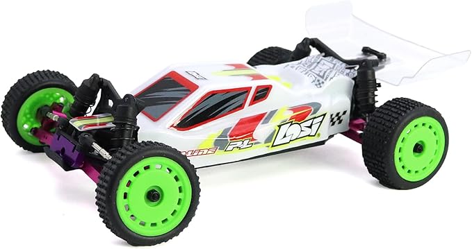 Pre-Mounted Pin Buggy Tires and Wheels Rims Hub Tires Set for 1/24 Losi Micro-B 1/28 Losi Micro-T Wltoys 244016 Upgrade Part (Blue Micro-B)