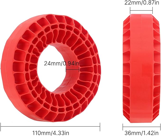 INJORA Silicone Rubber Insert for 118-122mm 4.75" OD 1.9" Wheel Tires(Large Red)