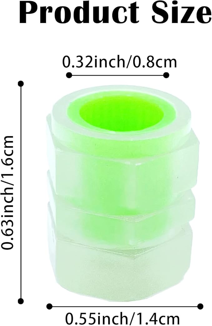8PCS Car Tire Valve Stem Caps, Universal Noctilucent Waterproof Car Wheel Tire Caps, Suitable for Air Valve Caps for Cars, Motorcycles, Bicycles (Green)