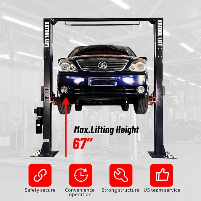 AM-120SD Two Post Car Lift 12000 lbs, 4HP Direct Drive with Single Point Lock Release, Heavy Duty Auto Hoist for Commercial Garage