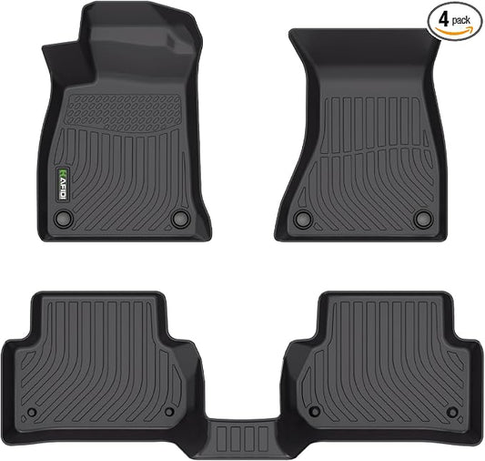 HAFIDI® Floor Mats Fit for Audi A4 2017-2025 (Only Sedan) All Weather Protection TPE Car Floor Liners, Fits 1st & 2nd Row Full Set Custom Accessories, Black
