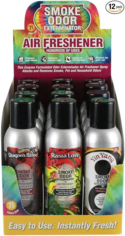 12pc Display - Smoke Odor Exterminator Spray - 7oz / Retro Mix