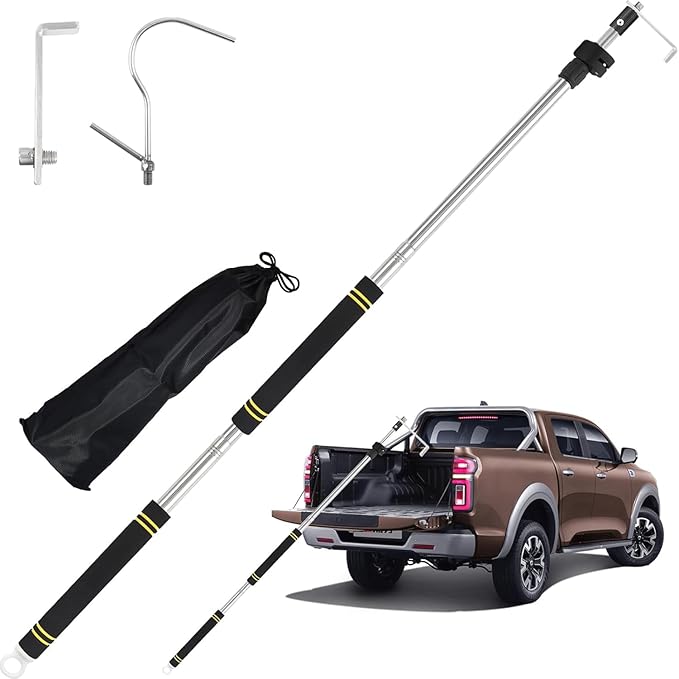 Truck Bed Cargo Truck Tool,Cargo Grabber Pickup Truck Bed Thickened Stainless Steel Telescopic 33-74inch wear-Resistant complimentary Storage Bag Professional Cargo Grabber Reach Retriever Tool.