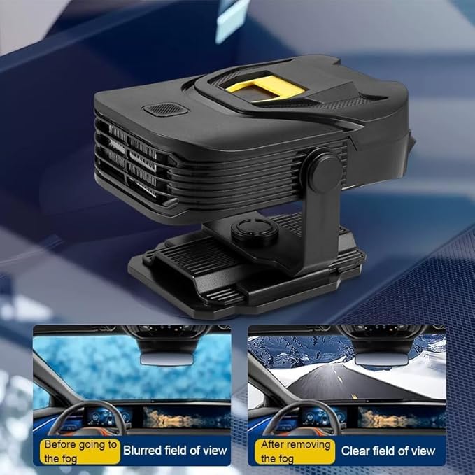 Car Heater, 12V Portable Heater Quick Warmth for Car in Winter, 2 in 1 Heating/Cooling Car Heater for Vehicle, Defroster Windshield Heater for Car, Space Heater for All Cars (Black)