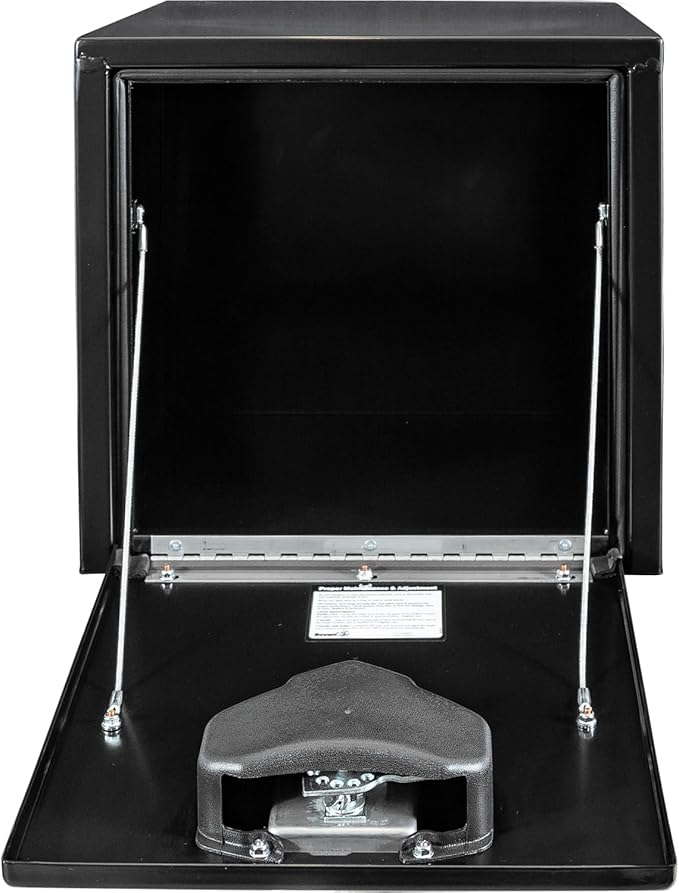 Buyers Products 1702295 Black Steel Underbody Truck Tool Box – 18 x 18 x 18 Inch - Truck Bed & Underbelly RV Storage Box, Locking T-Latch, Weather-Resistant, Heavy-Duty Flatbed Job Box, Made in USA