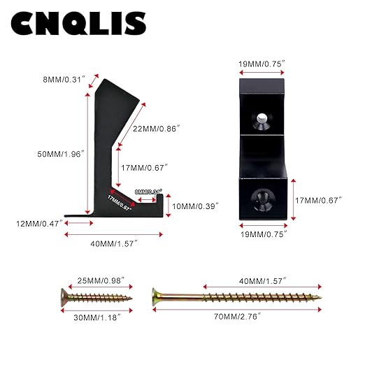 CNQLIS Squeaky Wood Relief Floor Repair Kit Can be Safely Used on Any 5/8 inch or Thicker subfloor,Eliminating Squeaky Floor Sounds,Without Holes(Black,6 Pcs)