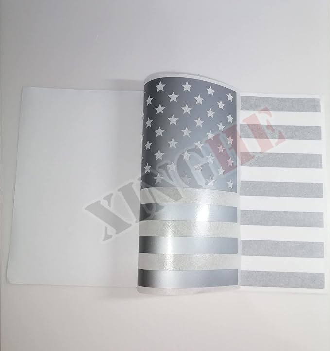 Xinghe for Dodge Ram 2009 to 2024, American Flag Decals Stickers for Truck Back Middle Window, Matte Black USA Flag Decal