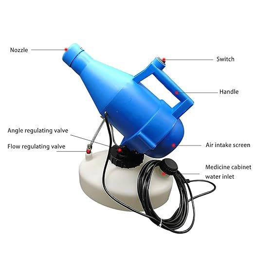 Portable Electric ULV Fogger Sprayer, Electric ULV Portable Fogger Sprayer Machine Atomizer Mist Cold 32.8ft Spraying for Hotel School 4.5L(1.2 Gallon) (US Plug 110V)