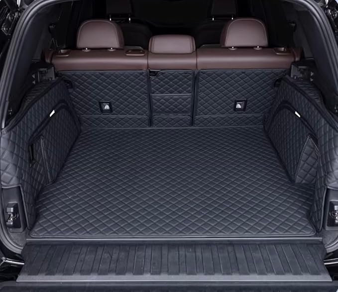 Car Trunk Mat Compatible with BMW X5 2008-2013 5 Seat - All Weather & Season, Large Coverage, Cargo Liner Cargo Accessory Black with Black Stitching