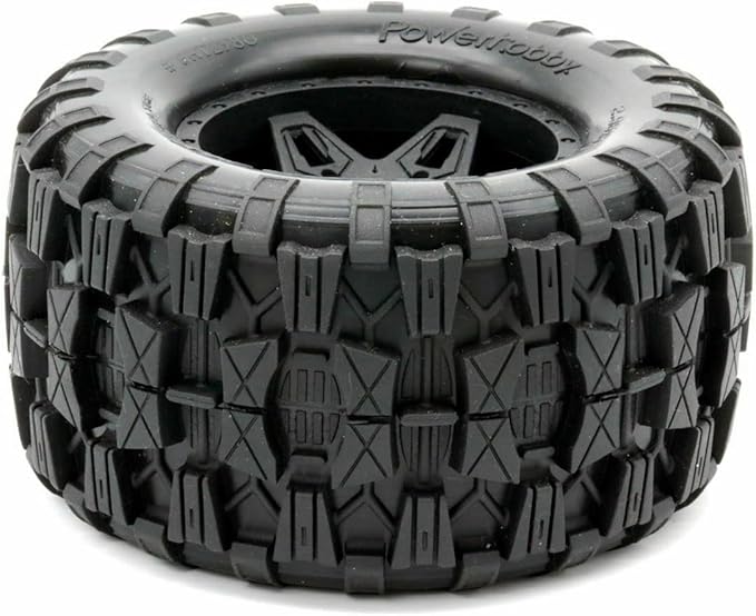 Powerhobby Raptor MX Belted All Terrain Mounted Tires/Wheels 17mm (4) Fits Traxxas Maxx E-Revo Arrma Kraton Outcast