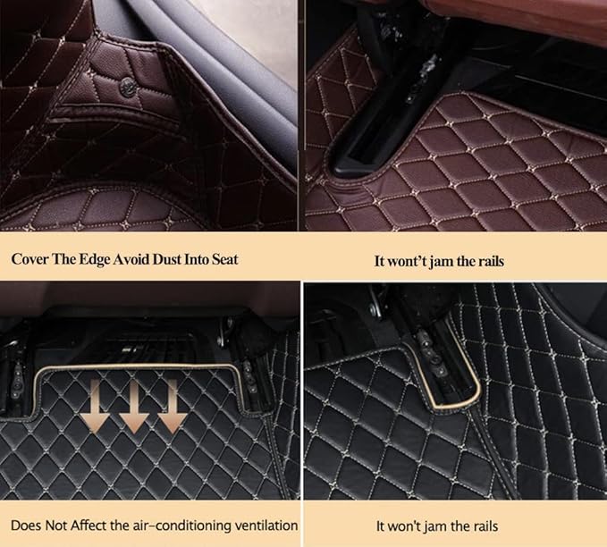 Custom Car Floor Mats with Personalized Text & Image, Unique Leather All-Weather Compatible with 99% Vehicles, DIY Photo Name Logo Gift for Sedan SUV Truck(Wine Red)