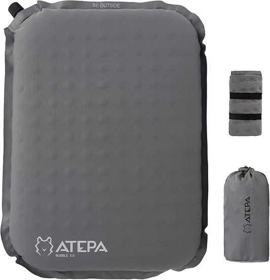 ATEPA Inflatable Seat Cushion, Compact Self-Inflating Seat Cushion for Stadium Airplane Air Travel Bleacher Camping, Blow Up Foam Seat Pad for Outdoor Sports Events Backpacking Hiking Sitting