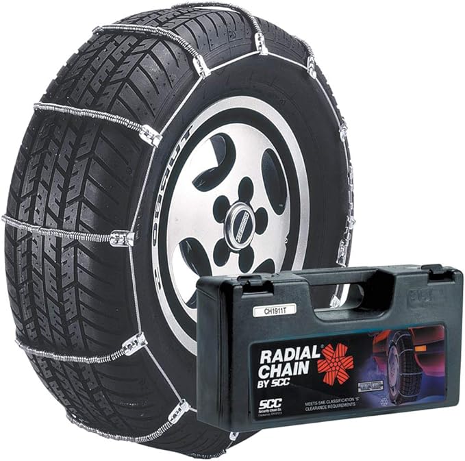 SCC SC1040 Radial Chain Cable Traction Tire Chain - Set of 2, Silver