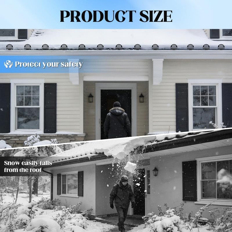 26-Pack Metal Roof Snow Guards, Prevent Ice Accumulation，Standing Seam Snow Stops with Seal Gaskets & Screws，Secure for Metal Roofs，Crush Ice，Easy Install with Seal Gaskets