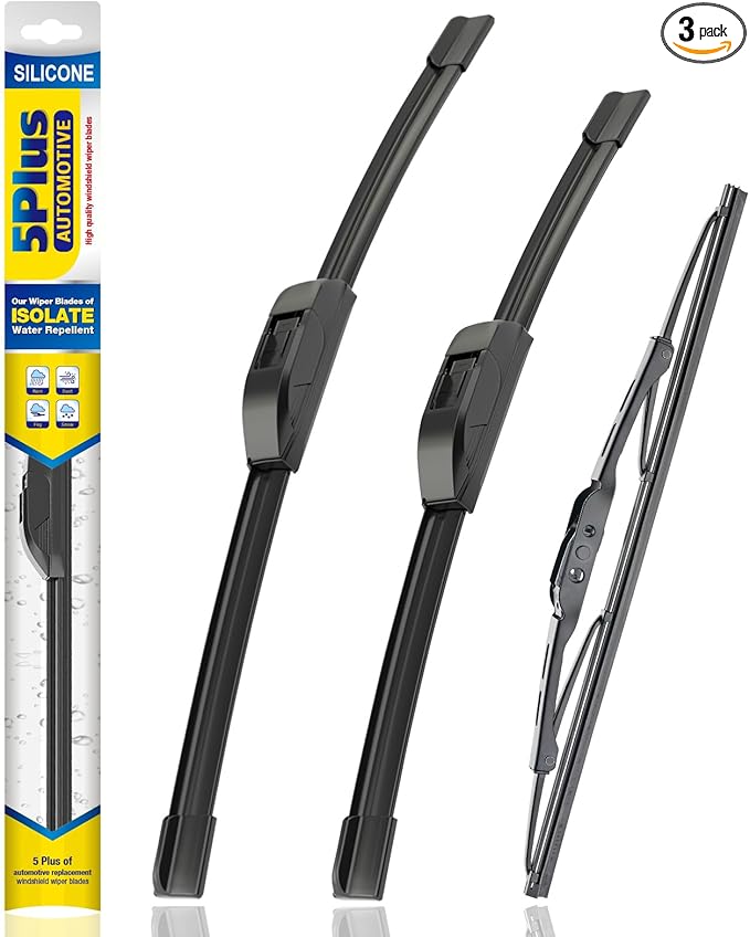 5 PLUS® Windshield Wipers Replacement for Chevy Equinox 2021-2018,Silicone Water Repellent Wiper Blades-24"/18"/13"(Set of 3), OEM Fit, All-Season, Easy Installation