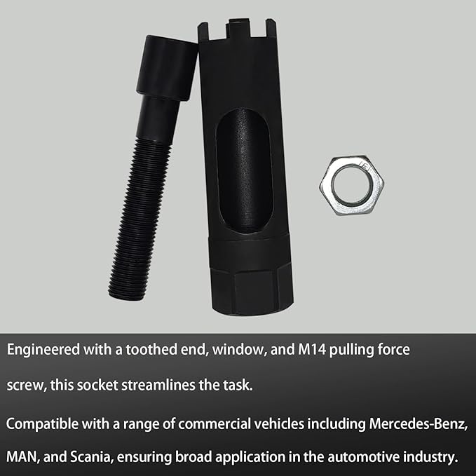 Diesel Injector Nozzle Socket Removal Tool Compatible with Mercedes-Benz CRD, MAN and Scania Commercial Vehicles, Installing and Removing Diesel Fuel Injectors Adapter Socket Drive Spanner