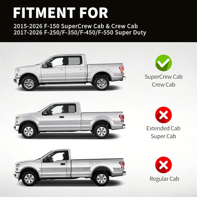 MAXDOM Under Seat Storage Fit for (2015-2026) F150 SuperCrew/Crew Cab (2017-2026) F250 F350 F450 F550 Super Duty Rear Underseat Organizer Box