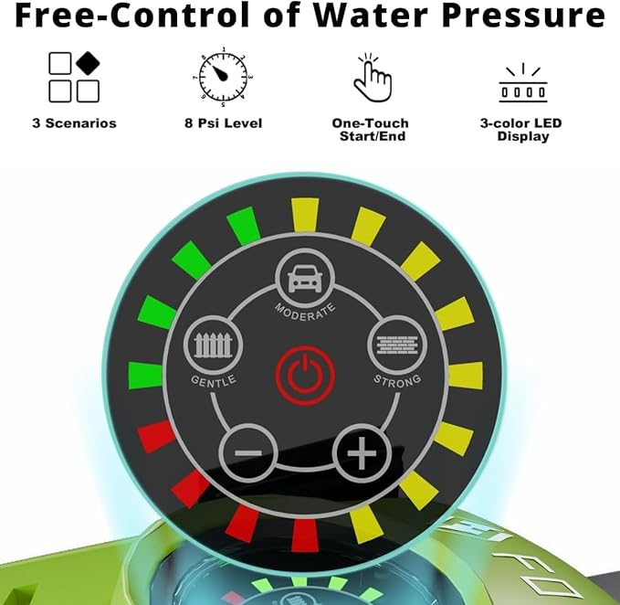 2026Upgraded Pressure Washer 5000PSI with Adjustable Touch Screen 8 Level, 34" Tall, 4 Quick Connect Nozzles,Inlet Hose&Filter&500mlFoam Cannon for Cars/Fences/Driveways/Home Cleaning,Yellow