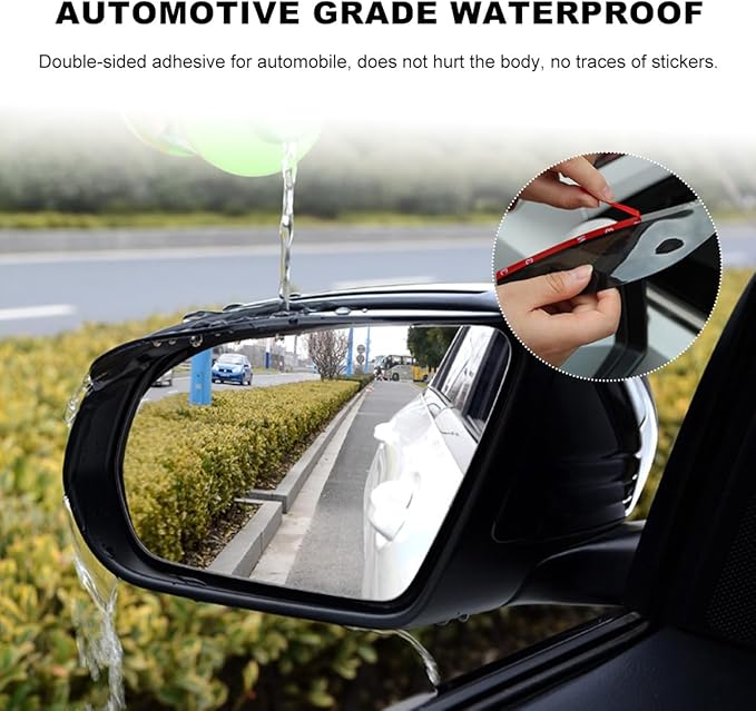 Wevdn 2 PCS Mirror Rain Visor Eyebrow, Waterproof PVC Auto Exterior Rear View Mirror Rain Visor Guard, Rainproof Side Mirror Rain Visor Eyebrow Cover for SUV Truck, Car Accessories (Aluminum Silver)