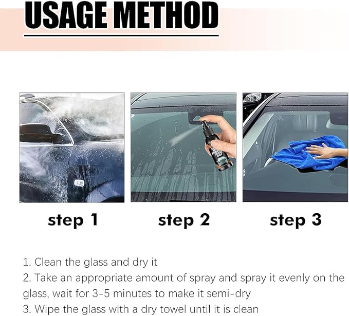 Car Windshield Spray Water Repellent Antifogging Agent, Anti Fog Spray for Car Windshield, Glass Waterproof Coating Agent Rainproof Spray, Car Rainproof Artifact (1Pcs)