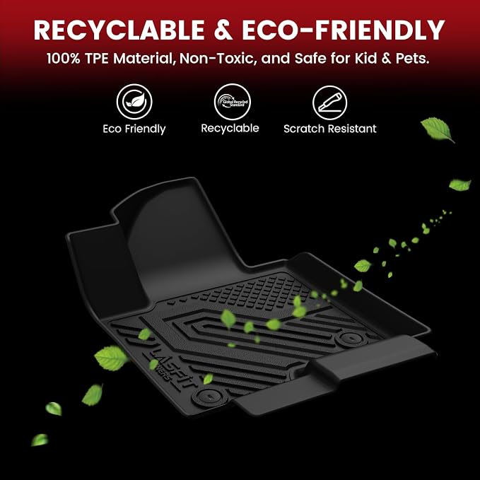 LASFIT Floor Mats & Cargo Liner with Backrest Mat for Chevrolet Chevy Traverse 2018-2023/Traverse Limited 2024 Only 7 Seats (2nd Row Bucket Seats), All Weather TPE Custom Fit Car Floor Mats Full Set