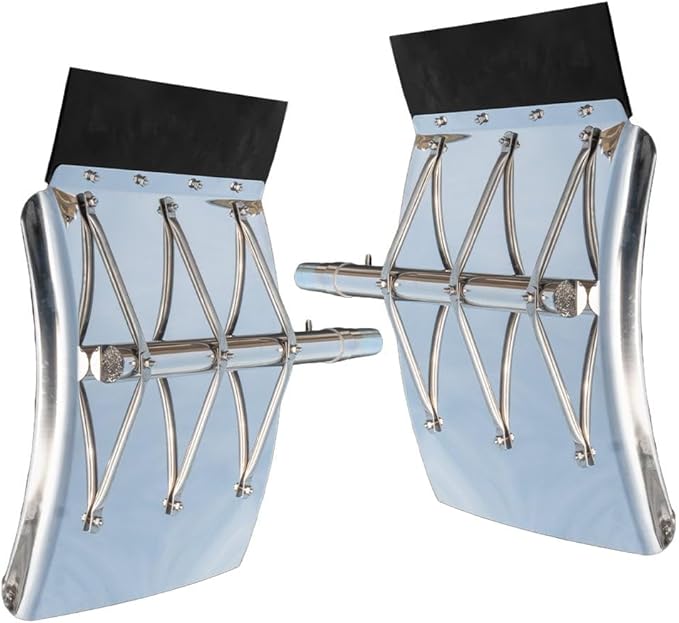 Mytee Products 24" x 24" Stainless Steel Full-Brace Quarter Fender Set for 18-Wheelers & Semi Trailers – Left & Right Pair, Polished Finish with Mounting Kit & Support Rods