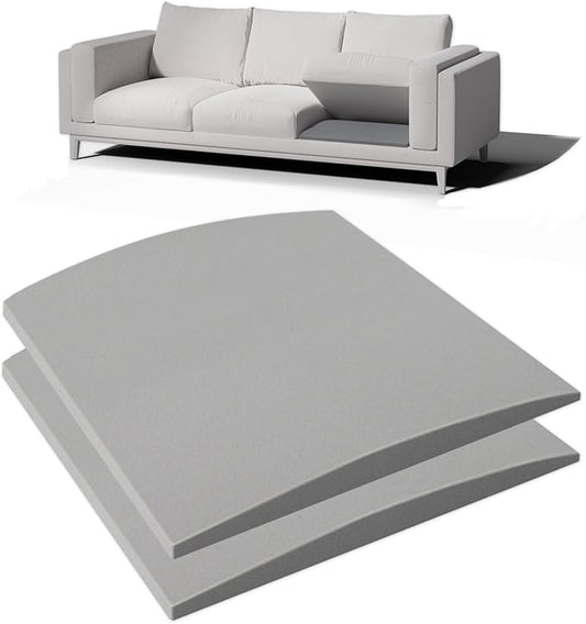 Couch Cushion Support for Sagging Seat, 22"x22"x2.4" 40D High Density Curved Foam Sofa Cushion Support, Under-Cushion Sag Repair,Grey Set of 2