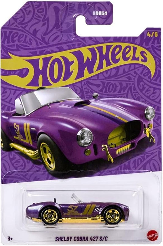 Hot Wheels Pearl & Chrome Shelby Cobra 427 S/C, Purple, 57th Anniversary Collection, 1:64 Scale Diecast Car