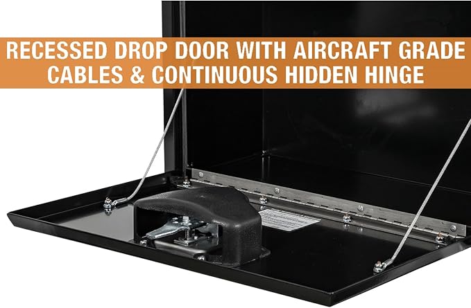 Buyers Products 1703312 Black Steel Underbody Truck Tool Box – 15 x 10 x 24 Inch - Truck Bed & Underbelly RV Storage Box, Locking T-Latch, Weather-Resistant, Heavy-Duty Flatbed Job Box, Made in USA
