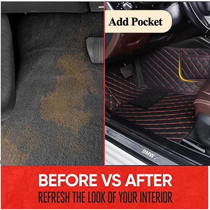 Custom Leather Floor Mats with Picture & Text, One-of-a-Kind Interior Accessories, All-Weather Fit 99% Vehicle Models - Blue