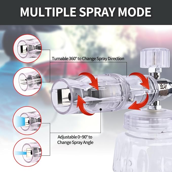 BEAR FORCE Pressure Washer Aluminium Foam Cannon Foam Generator Snow Foam Lance with1.25mm & 1.10mm Orifice Nozzle for Nilfisk, for STIHL, for HUSQVARNA, for Gerni