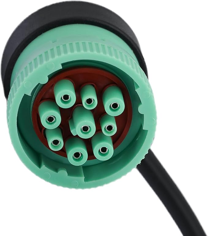 J1939 OBD2 Adapter Cable Fits Truck Diagnostic Scanner/Code Reader, 9 Pin to OBD2 16 Pin Connector, J1962-J1939 for Cummins Diesel Engine, Fit for Truck ELD and GPS Tracker