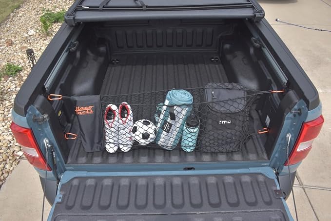 Envelope Cargo Net for Ford Maverick - Fits 2022-Current - Upgraded 5mm Bungee - Integrated Storage Bag - Heavy Duty Carabiners - Designed in USA