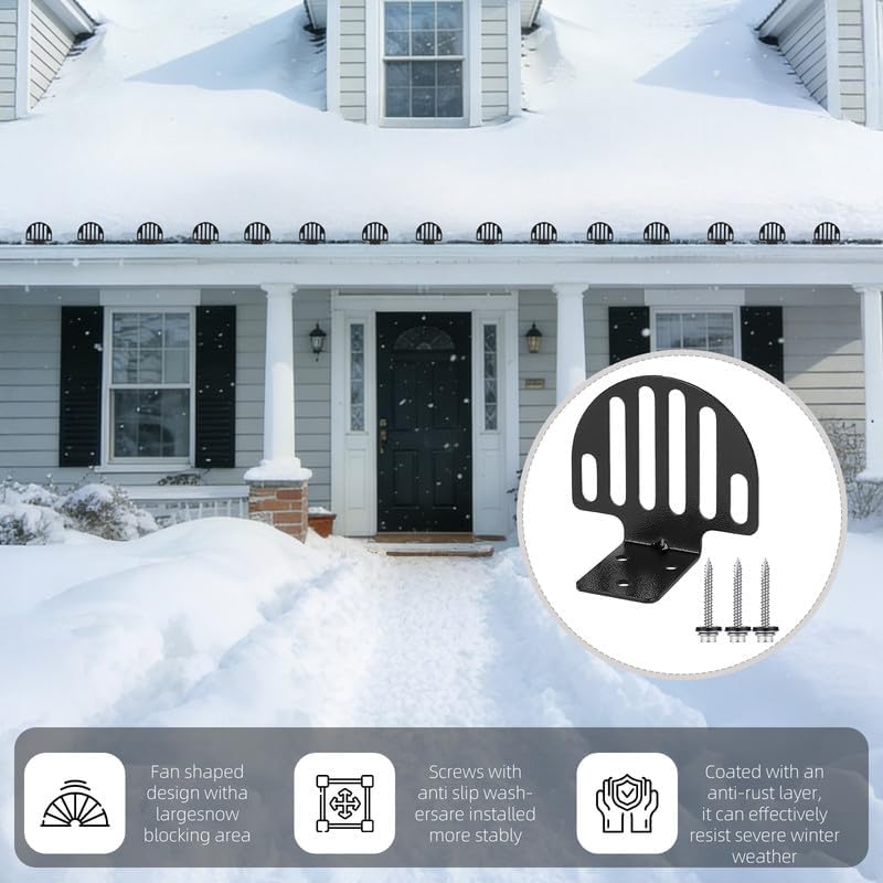 26-Pack Metal Roof Snow Guards, Prevent Ice Accumulation，Standing Seam Snow Stops with Seal Gaskets & Screws，Secure for Metal Roofs，Crush Ice，Easy Install with Seal Gaskets