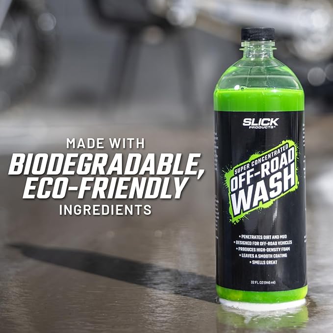 Slick Products Total Off-Road Wash Super Concentrate – Thick Foaming Car Wash Soap with Hybrid-Ceramic Formula for Dirt Bikes ATV UTV Trucks Jeeps and More – Foam Cannon Ready – 64 oz