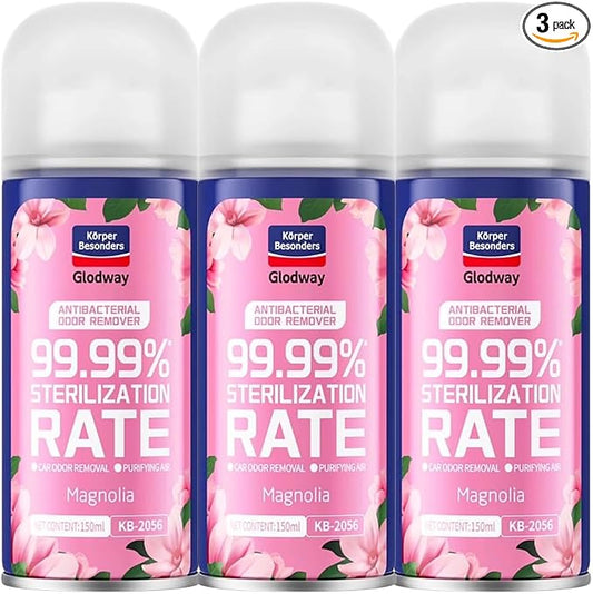 Glodway Car Air Freshener Spray,Deodorizer Odor Eliminator Remover Fogger,Long Lasting Magnolia Scent,6 Ounce(Pack of 3)