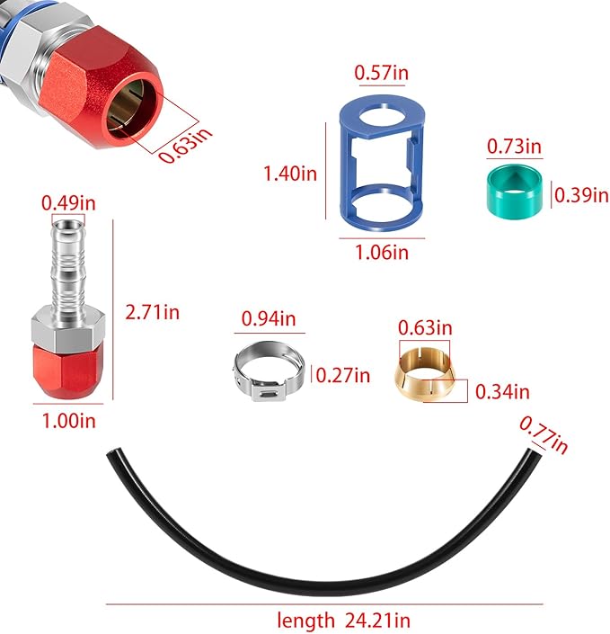 800-670 A/C Line Splice Kit for 5/8 Line With No.10 Hose, A/C Air Conditioning Repair Splice Connector, Universal Fit For 5/8'' Hose to Hard Lines Repair