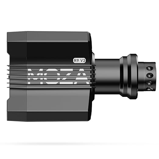 MOZA R9 V3 Direct Drive Servo Motor Sim Racing Wheel Base, 9Nm FFB Force Feedback Steering Wheel Base, Customizable Standalone Wheel Base Simulator for PC Racing Game, black