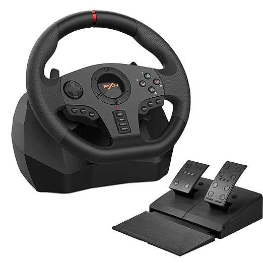 Racing Steering Wheel for PC - PXN-V900 270°/900° Rotation Gaming Steering Wheel with Pedals