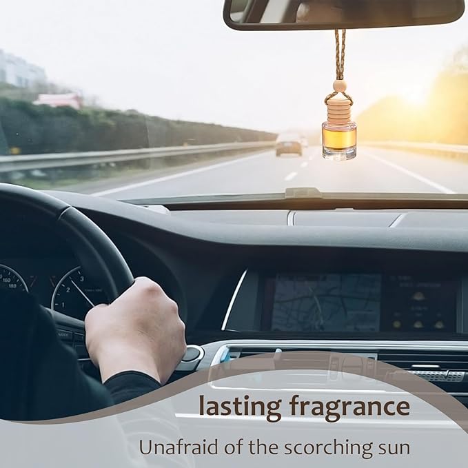 Hanging Car Air Freshener Diffuser, Set of 100 8ml Empty Glass Essential Pendant Bottles, Automotive Oil Aromatherapy Fragrance Perfume jars