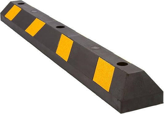 Guardian 4' Parking Stopper for Garage, Rubber Curb, Mounting Holes