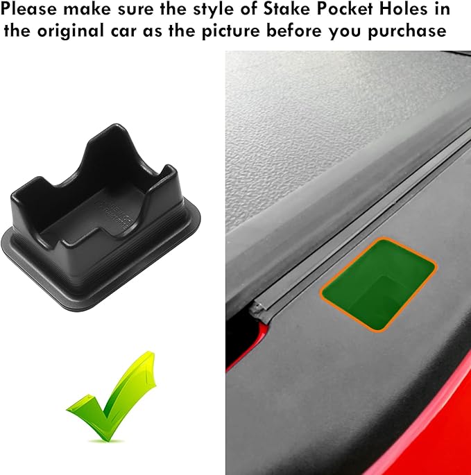 Moonlinks Ram 1500 Stake Pocket Covers, Rear Truck Bed Rail Stake Pocket Cover Compatible with Dodge Ram 2019-2024 2025 2026(Set of 2)