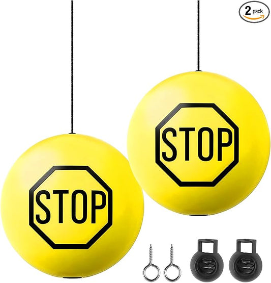 2PCS Garage Tennis Ball Parking Aid,Anti-Collision Hanging Garage Parking Aids for Cars with 13ft Rope,Universal Garages Parkings Stops Ball Garages Accessories for Car (Yellow/2PCS)