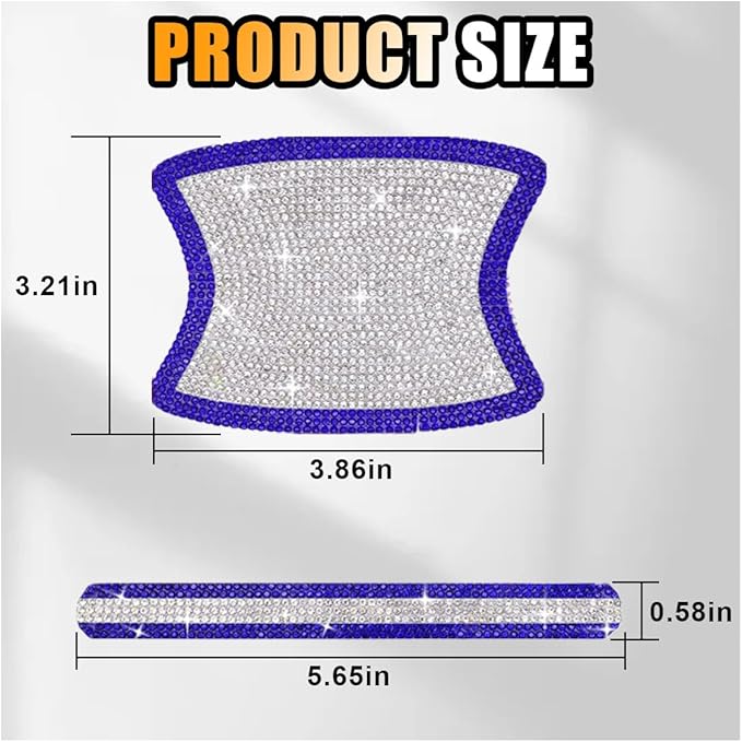 JOYCOURT 10PCS Bling Car Door Handle Anti-Scratch Sticker, Universal Car Doors Handles Protective Cover, Shiny Rhinestone Auto Decor Accessories for Women (Blue&White)