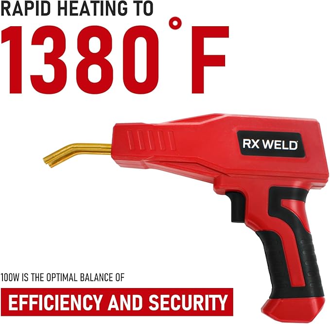 RX WELD Plastic Welder, 2 in 1 Welding Kit Repair Welder Kit 1000PCS Hot Stapler for Car Bumper Cracks, Kayaks, Plastic Toys, Patent Number D1052628