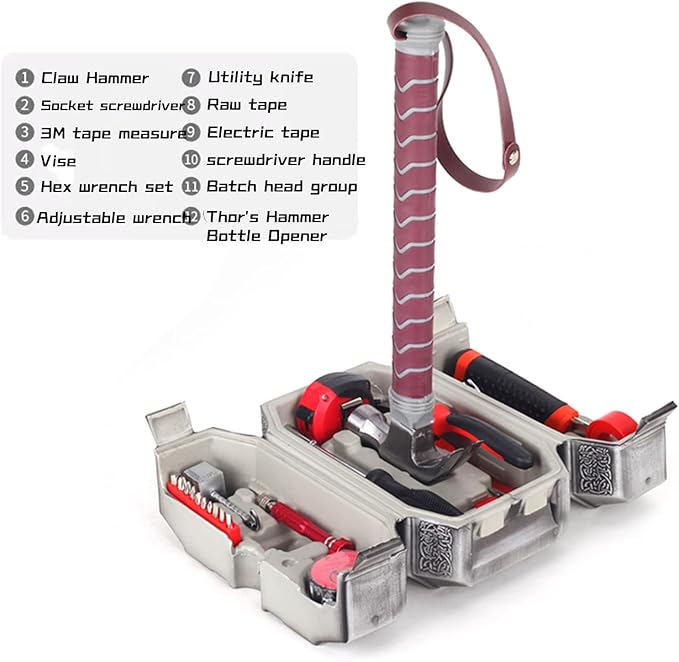 Hammer Tool Box, 28 Piece Hammer Tool Set Made of Real Metal for DIY and Car Repair, Gifts for Men