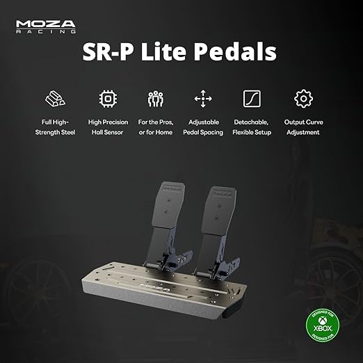 MOZA R3 Racing Wheel and Pedals Bundle for Xbox & PC,3.9Nm DD Servo Motor With Aviation-Grade Aluminum Construction,Durable ISF PU Grips 11-inch Racing Wheel,SR-P Lite Dual Pedals
