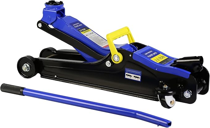 2 Ton Low Profile Floor Jack, Professional Trolley Hydraulic Jack, Heavy Duty Steel Racing Floor Jack with Single Piston Quick Lift Pump, 2Ton (4,000 lb) Capacity, Lift Range 3.3"-15.2"