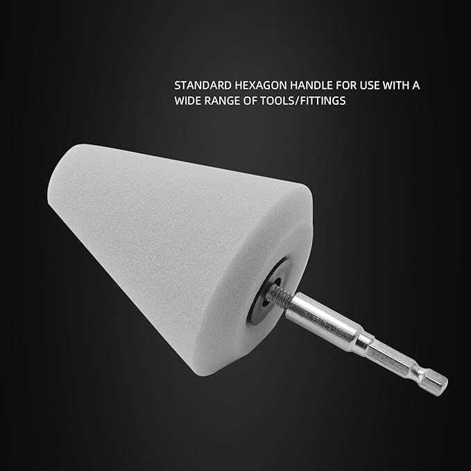 SPTA Polishing Cone, Car Wheel Hub Drill Buffing Sponge Pads Kit, Polishing Ball (T40 Light Cut & Fnish Polishing Cone)