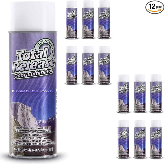 HI-TECH Total Release Odor Eliminator | Car Air Freshener Fogger | Mountain Air (12 Pack)